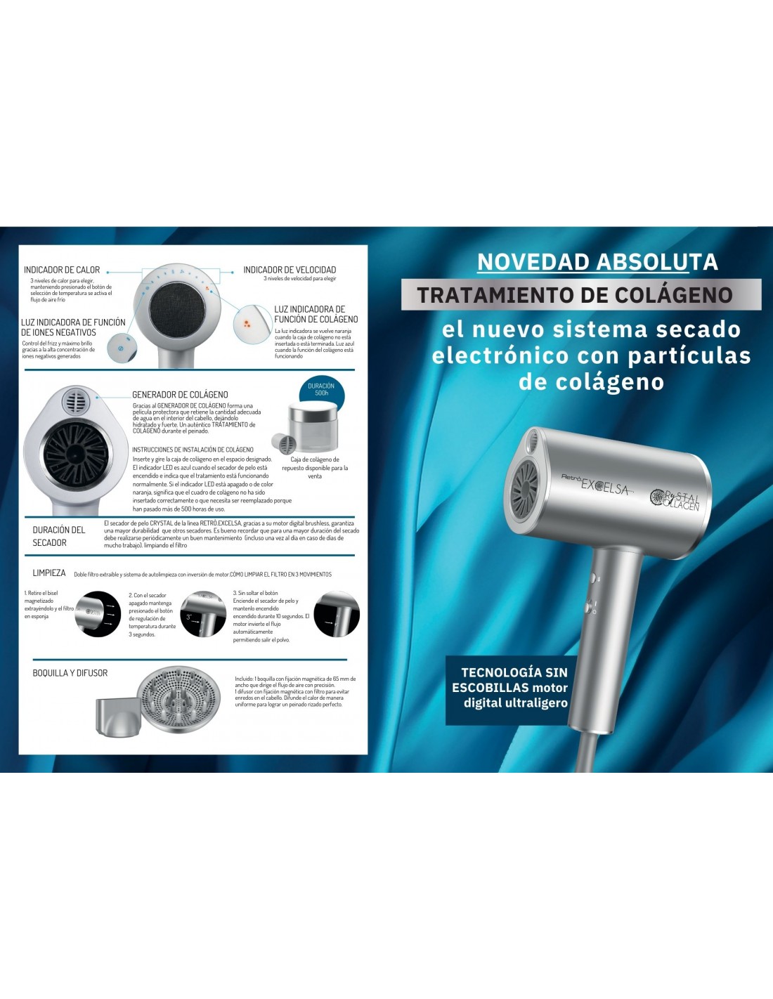 Secador Colágeno CRYSTAL – Motor... Secador Colágeno CRYSTAL – Motor...
