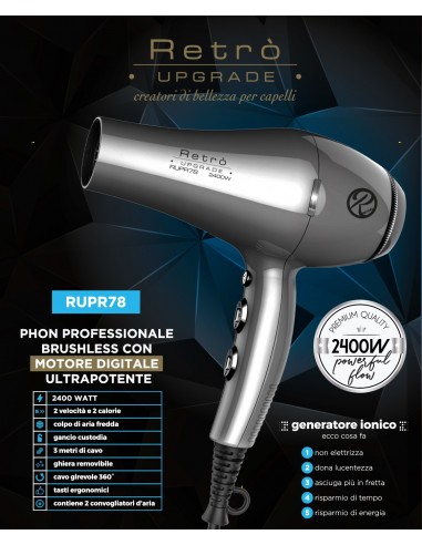 RETRO Secador de Pelo Brushless R78...